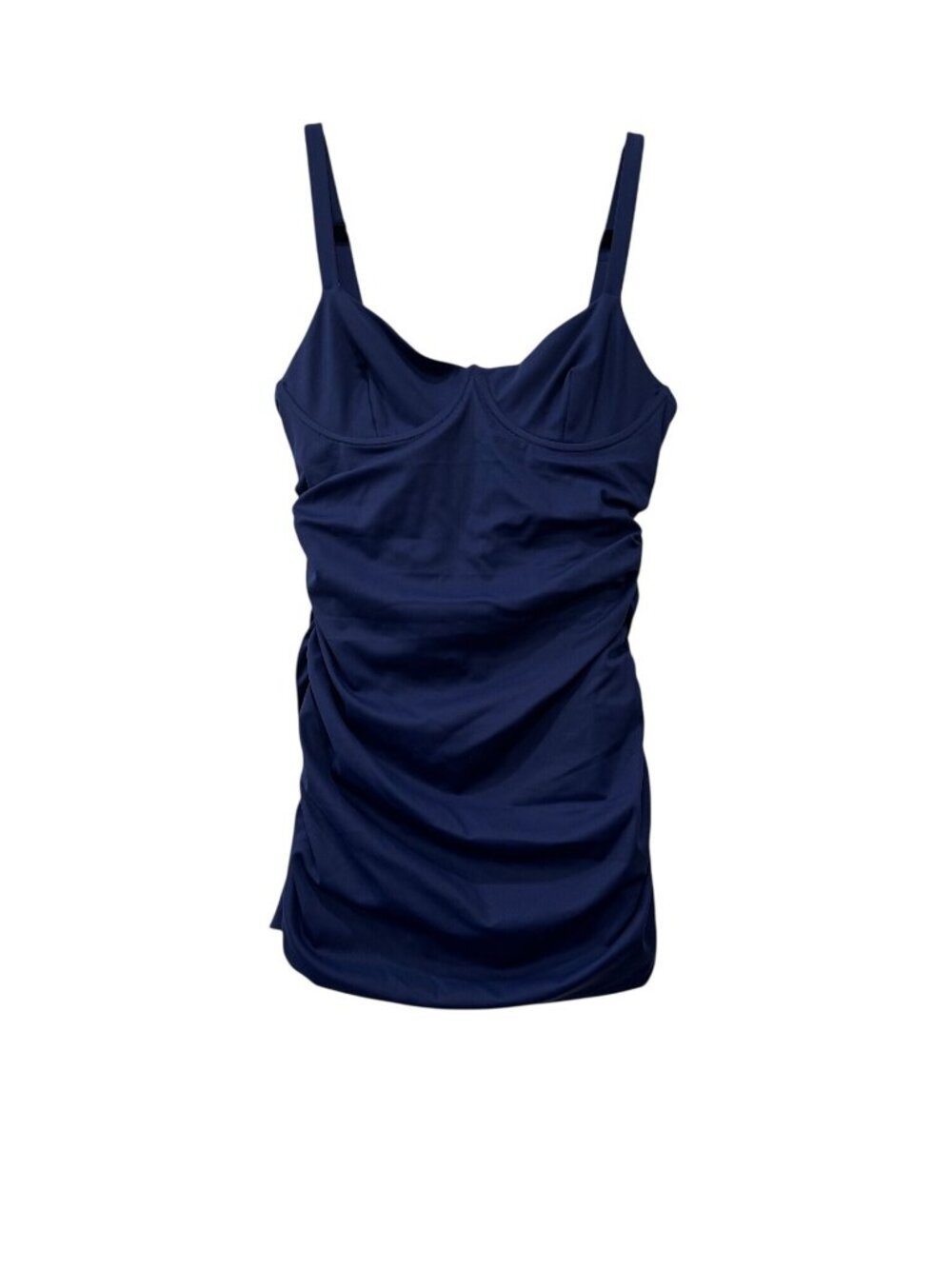 New Skims Women's Size M Midnight Blue Sculpting Ruched One-Piece Swimdress - Picture 2 of 16